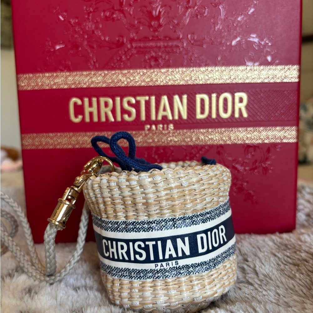 Dior Mini straw cross body purse